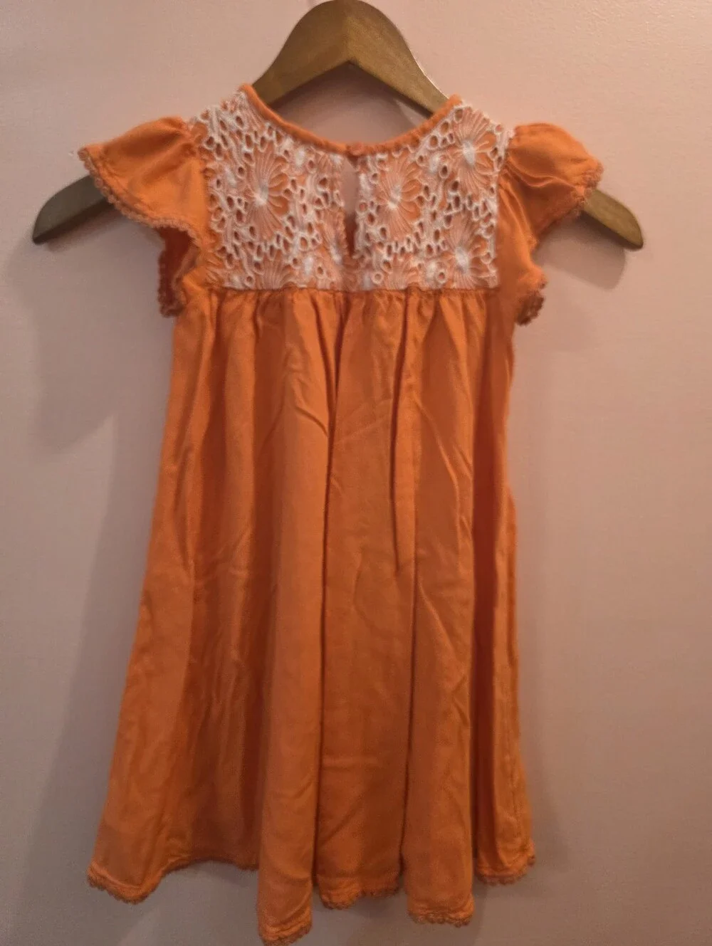 Tucker + Tate Orange Boho Embroidered Girls Dress with Lace Yoke - 4
